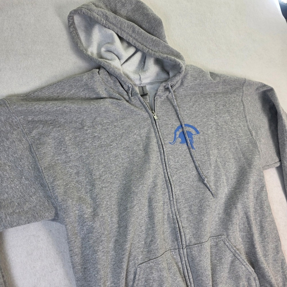 Gildan Unisex XL Full Zip Hoodie Gray Excellent Oak-B‎ Spartans Graphic Fleece